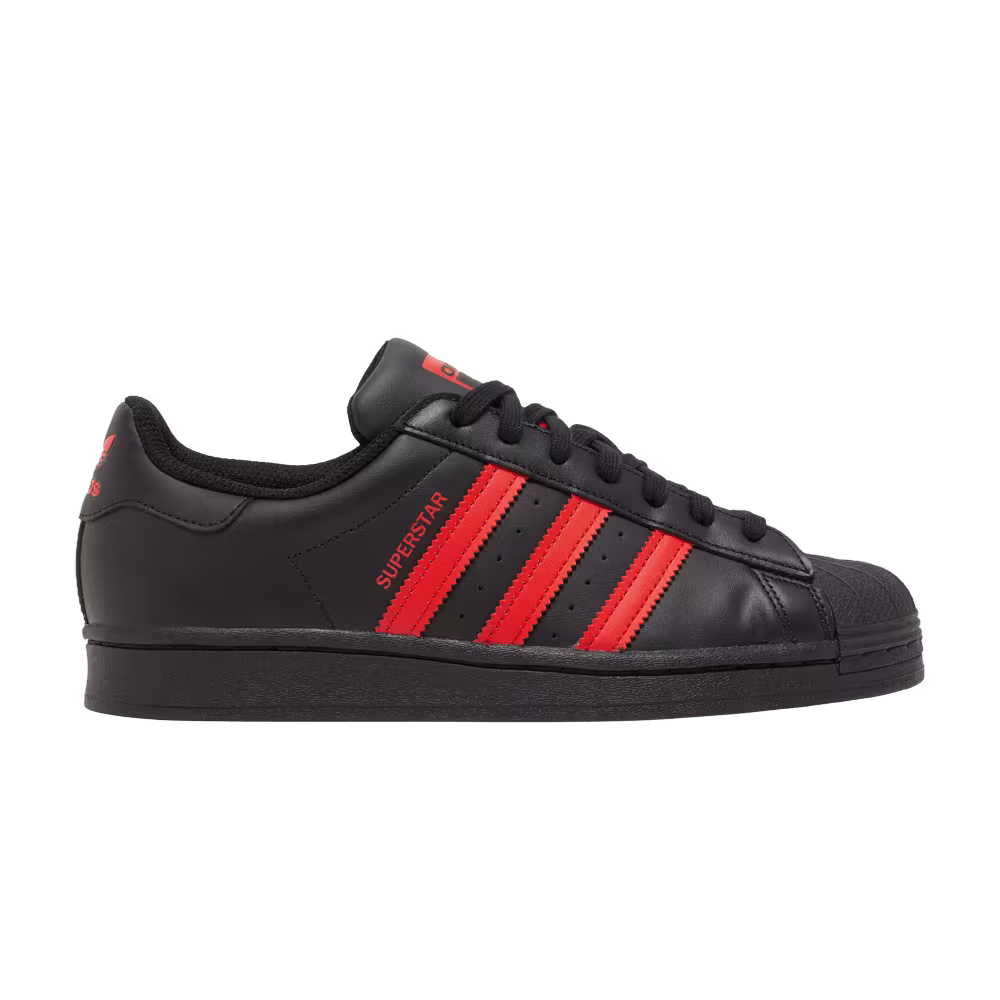 Adidas Superstar Core Black Vivid Red