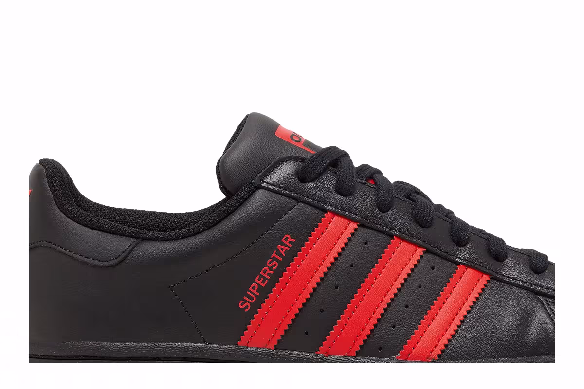 Adidas Superstar Core Black Vivid Red, view 3