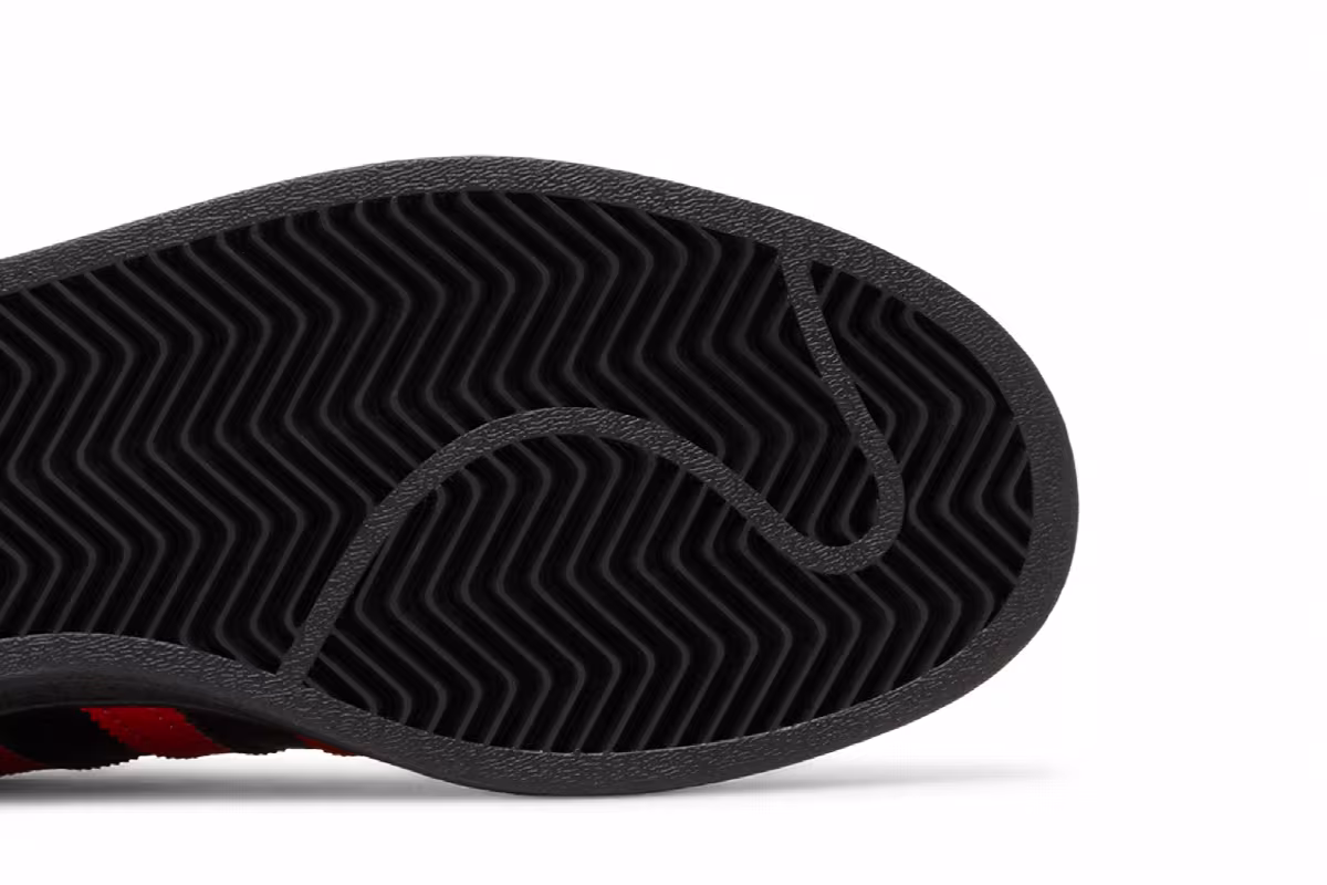 Adidas Superstar Core Black Vivid Red, view 6