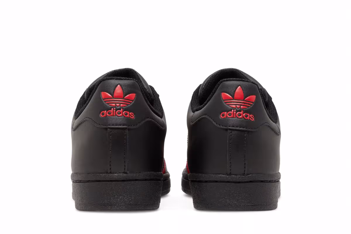 Adidas Superstar Core Black Vivid Red, view 7