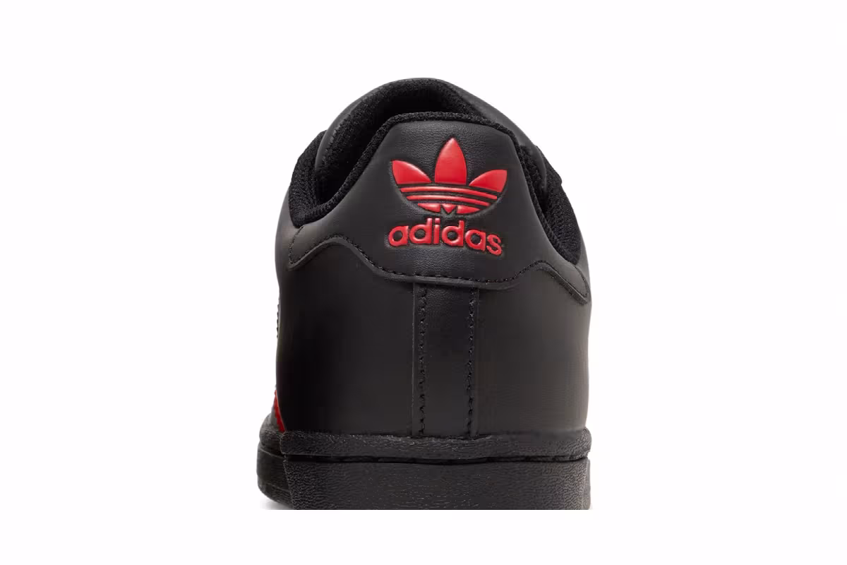 Adidas Superstar Core Black Vivid Red, view 8