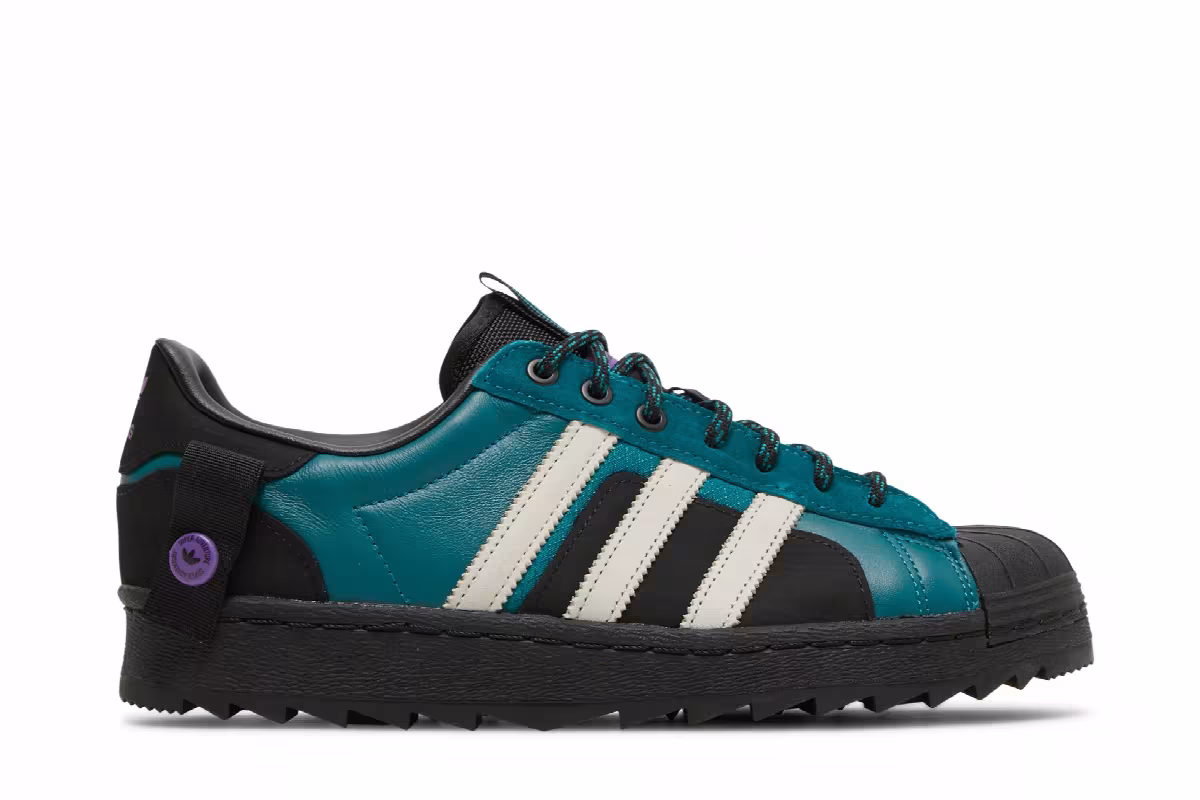 Adidas Superstar Winterized Legacy Teal Black, view 2