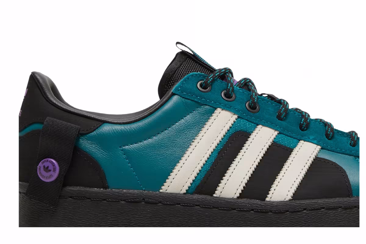 Adidas Superstar Winterized Legacy Teal Black, view 3