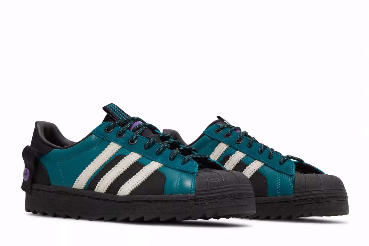 Adidas Superstar Winterized Legacy Teal Black, view 9