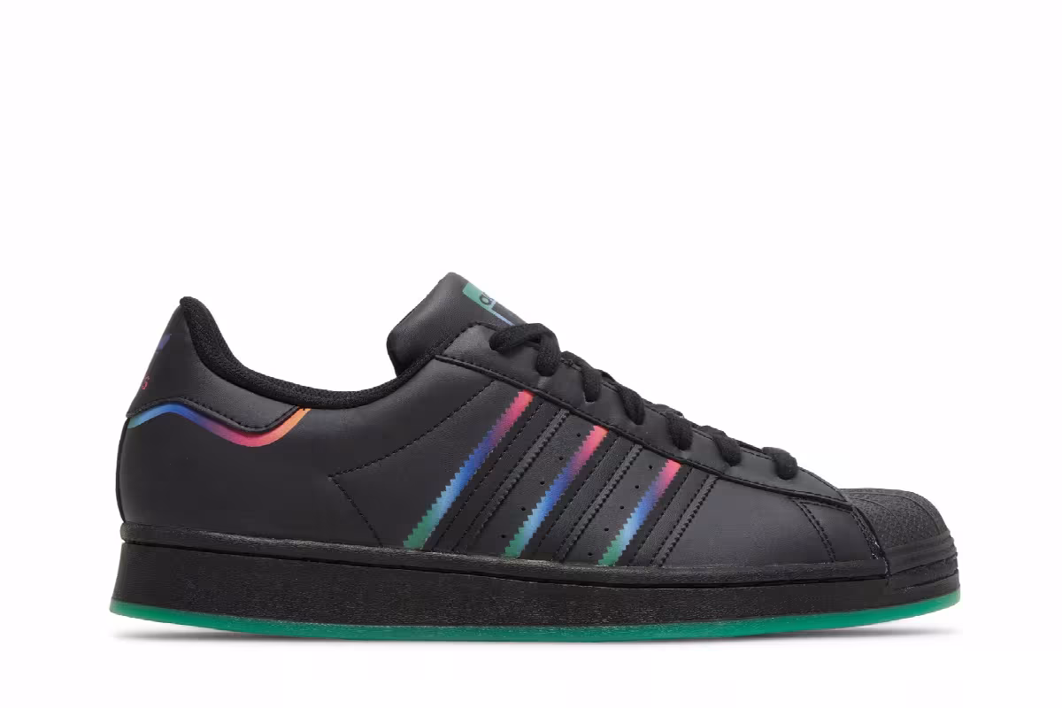 Adidas Superstar Black Green, view 2