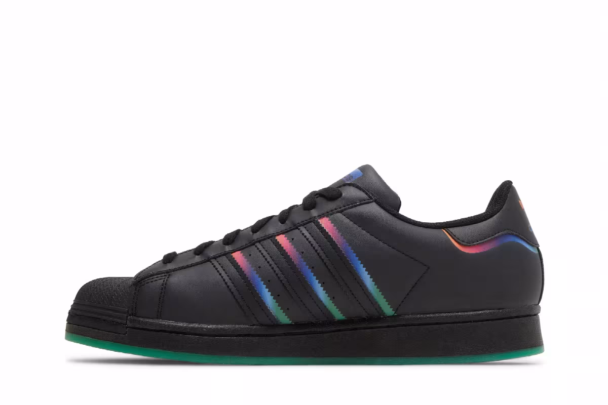 Adidas Superstar Black Green, view 4