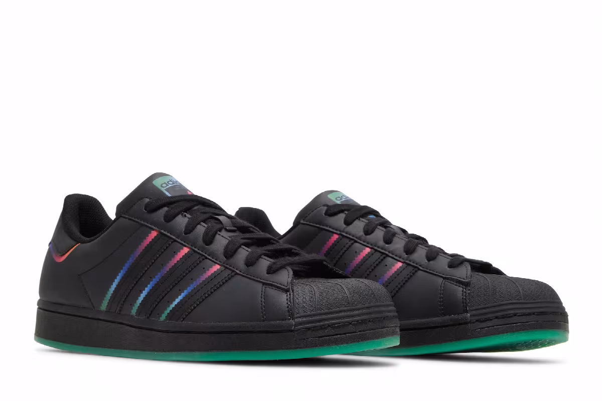 Adidas Superstar Black Green, view 9