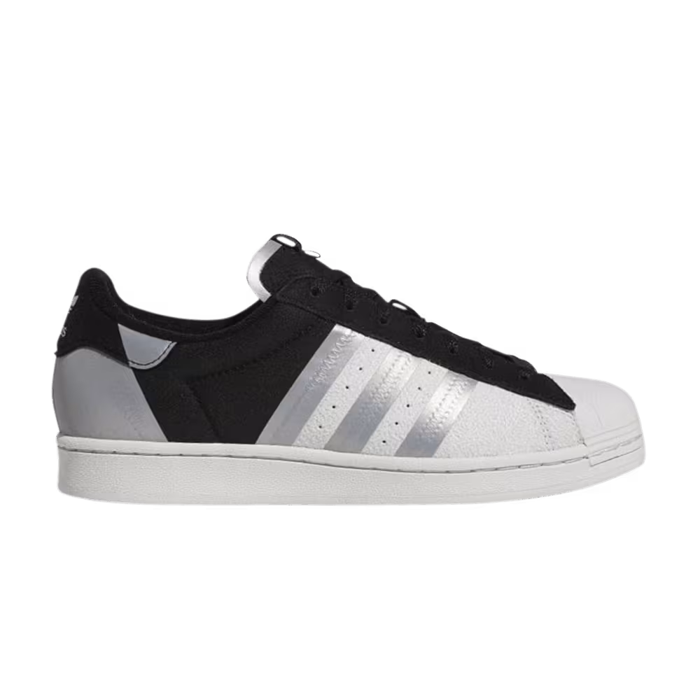 Adidas Superstar Black Silver Metallic