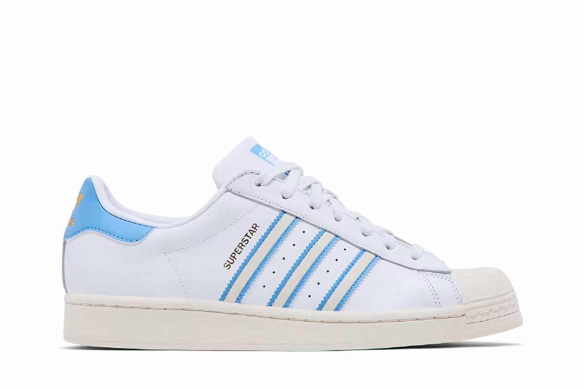 adidas Superstar White Light Blue, view 2