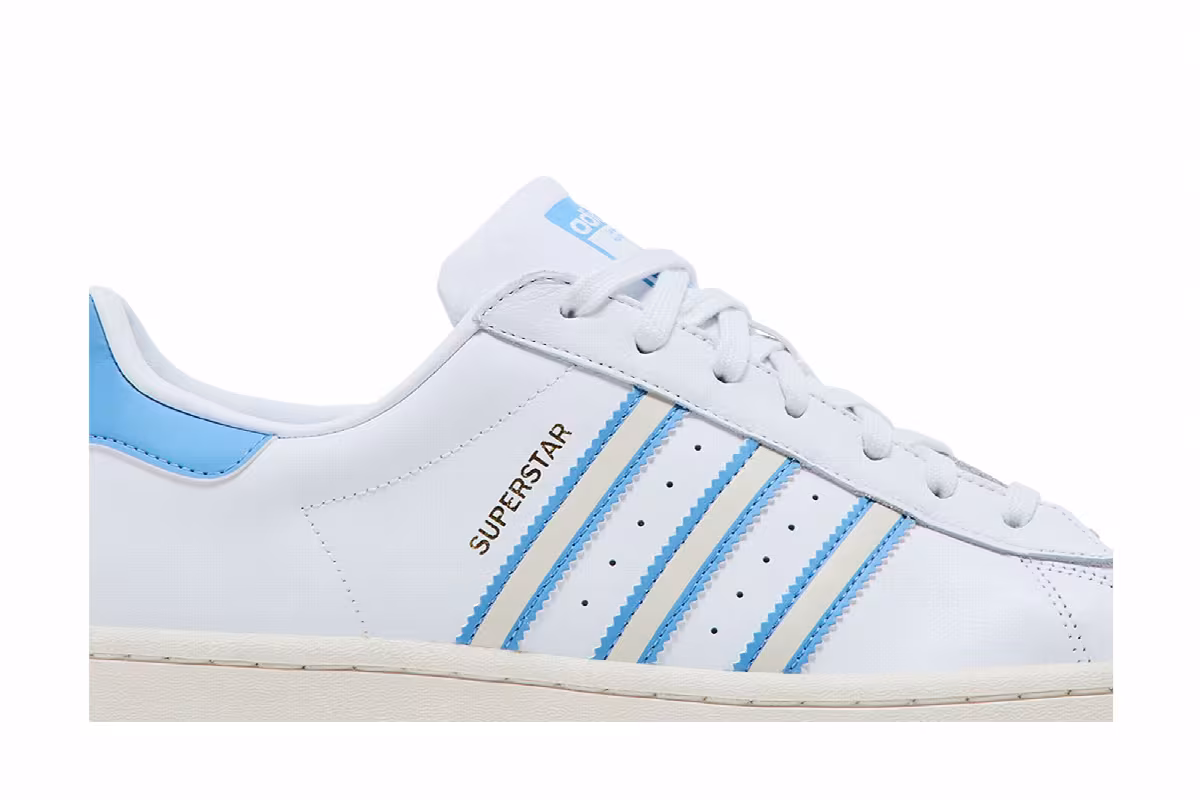 adidas Superstar White Light Blue, view 3