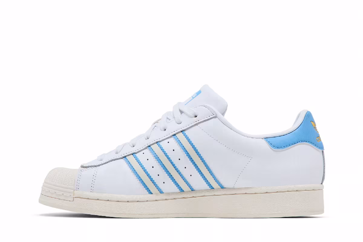 adidas Superstar White Light Blue, view 4