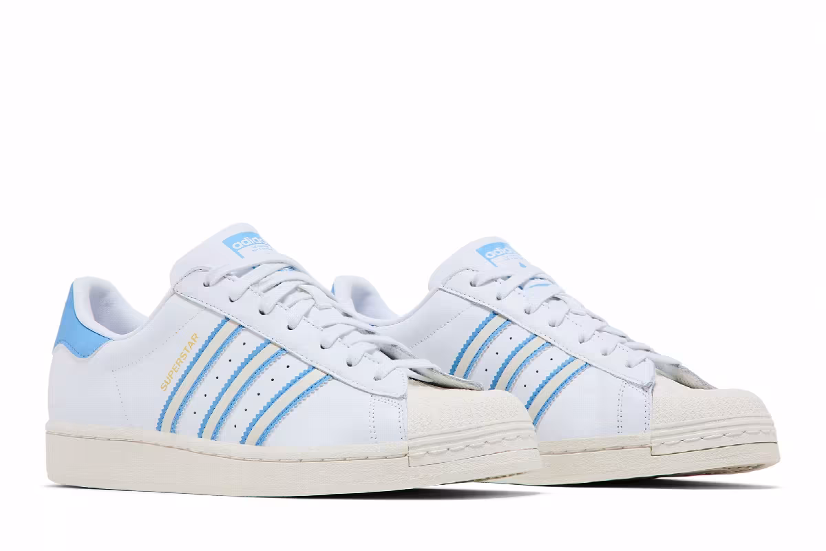 adidas Superstar White Light Blue, view 9