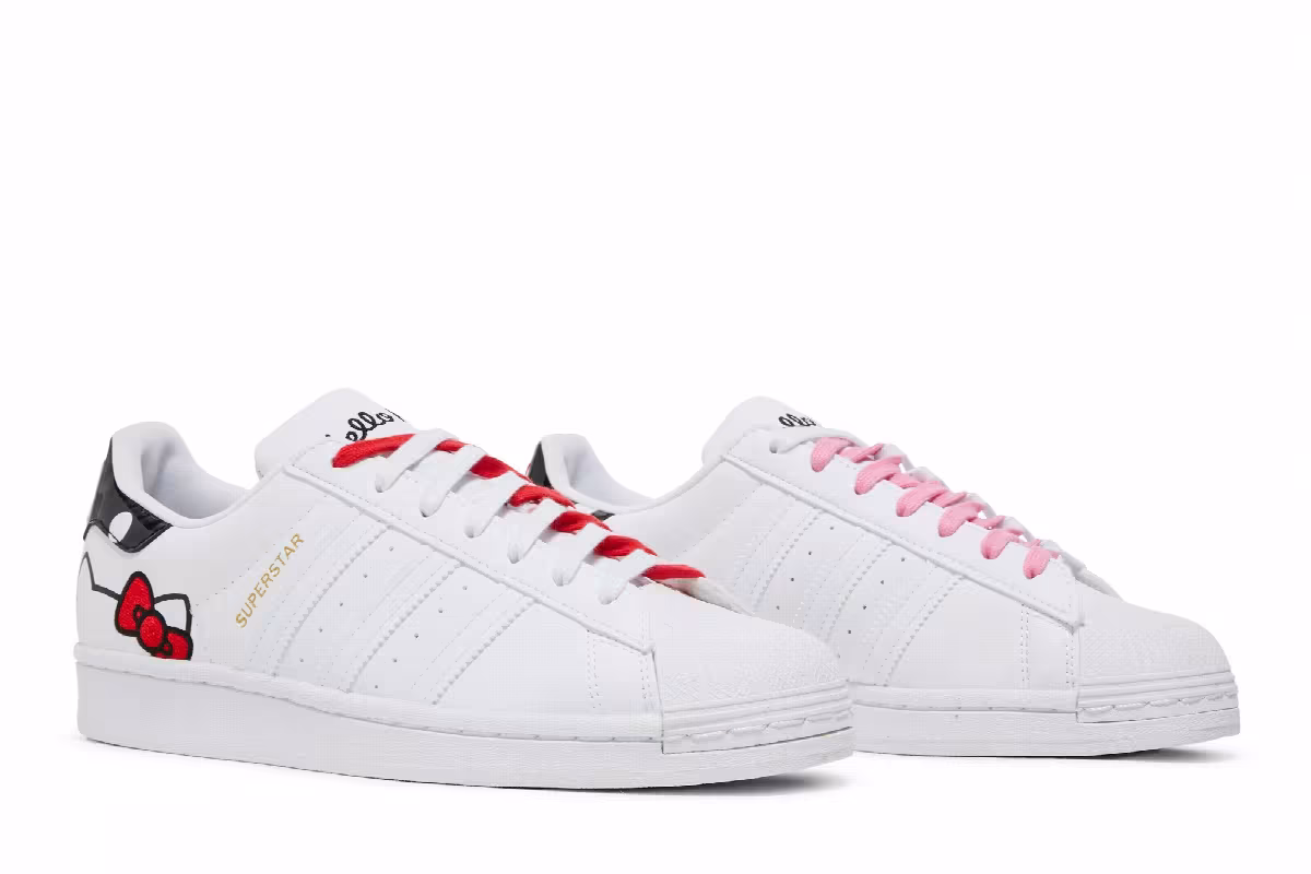Hello Kitty x adidas Women's Superstar White Bliss Pink, view 9