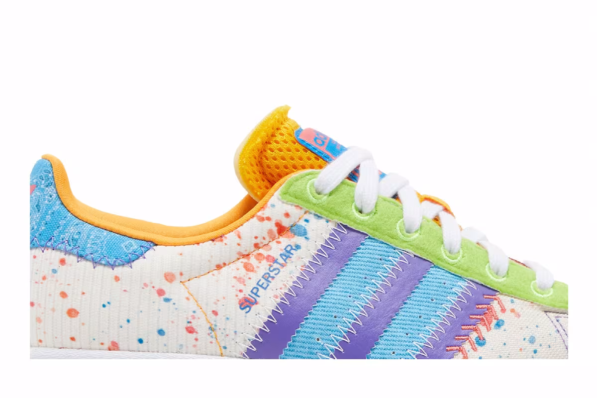 S.E.E.D x adidas Women's Superstar G20 CM 201 Paint Splattered, view 3