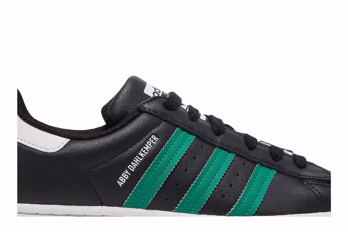 Abby Dahlkemper x adidas Women's Superstar Black Bold Green, view 3