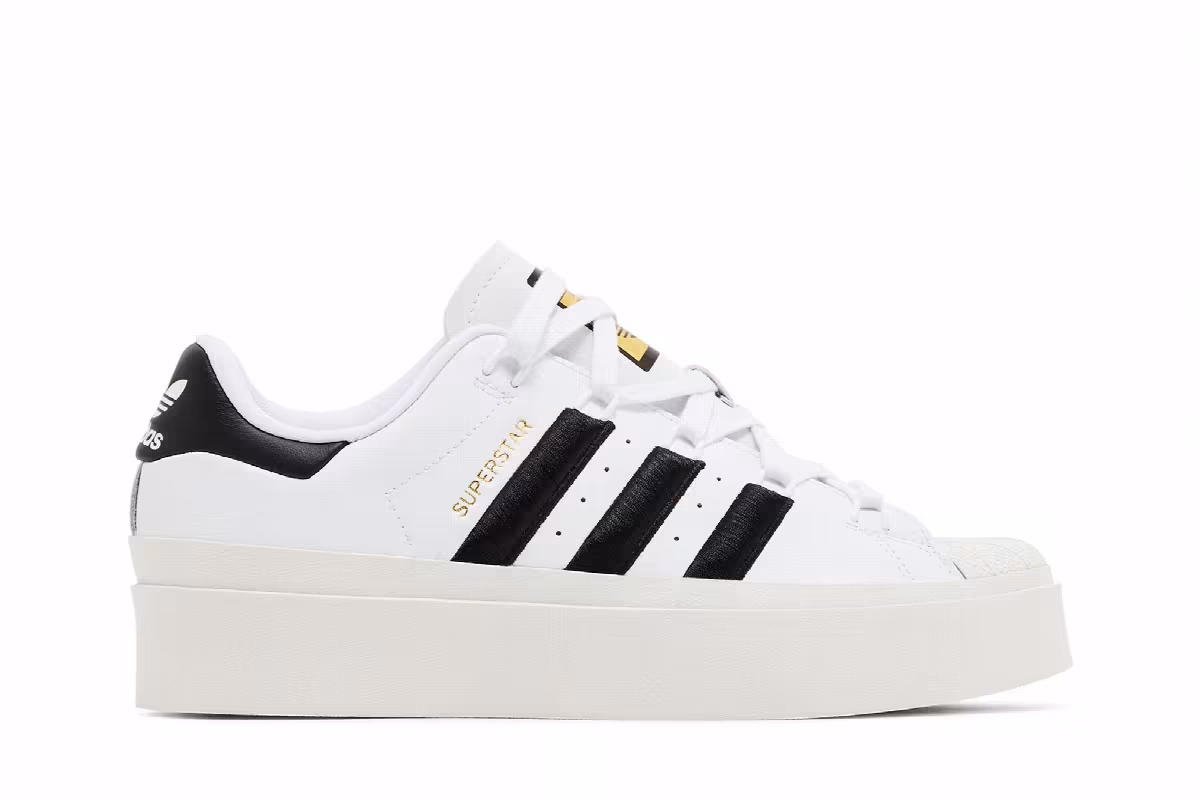 adidas Women's Superstar Bonega White Black Gold Metallic, view 2