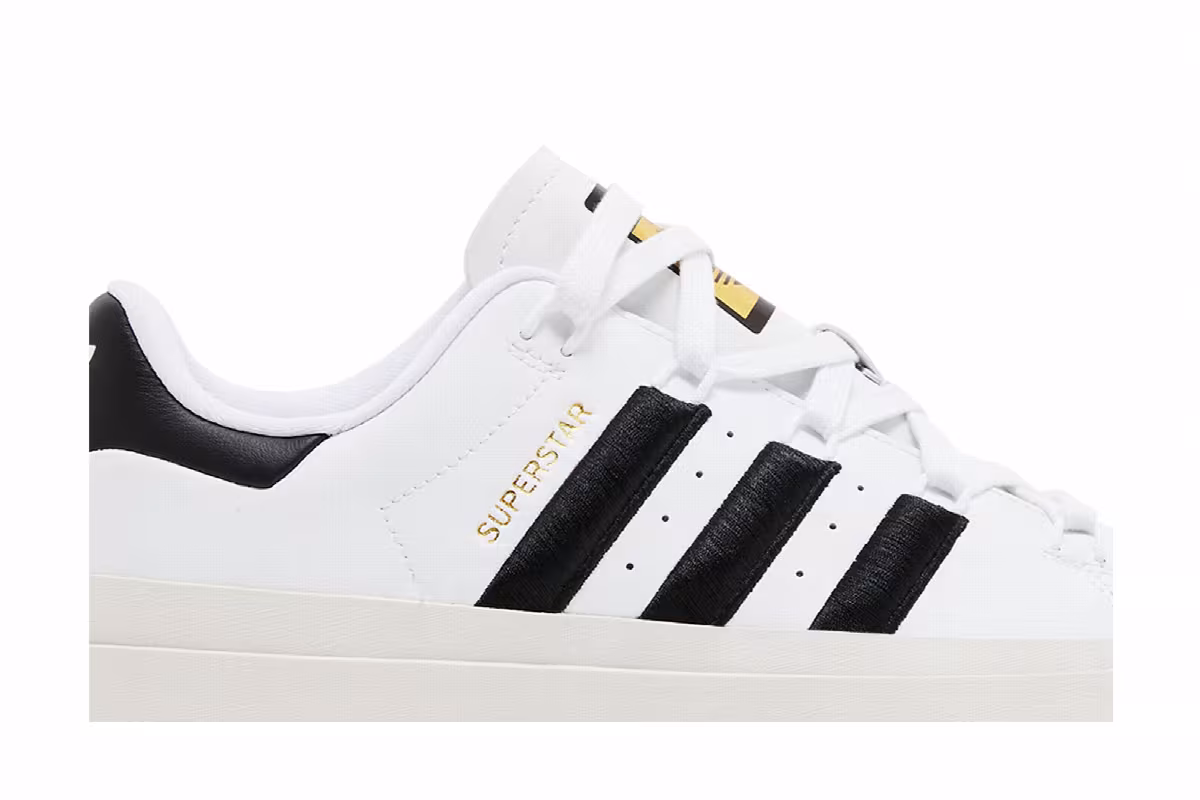 adidas Women's Superstar Bonega White Black Gold Metallic, view 3