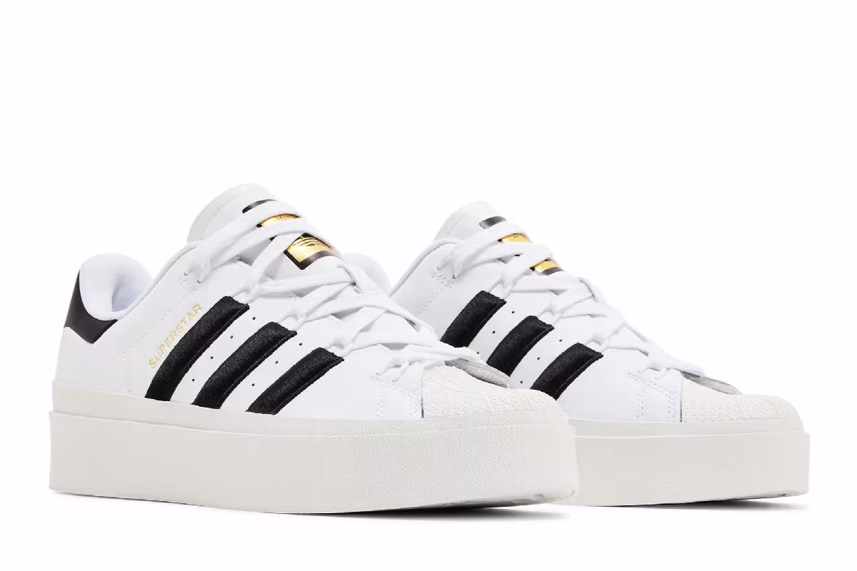 adidas Women's Superstar Bonega White Black Gold Metallic, view 9