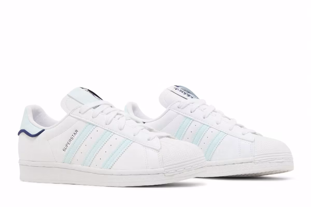 Adidas Women's Superstar White Almost Blue, view 9