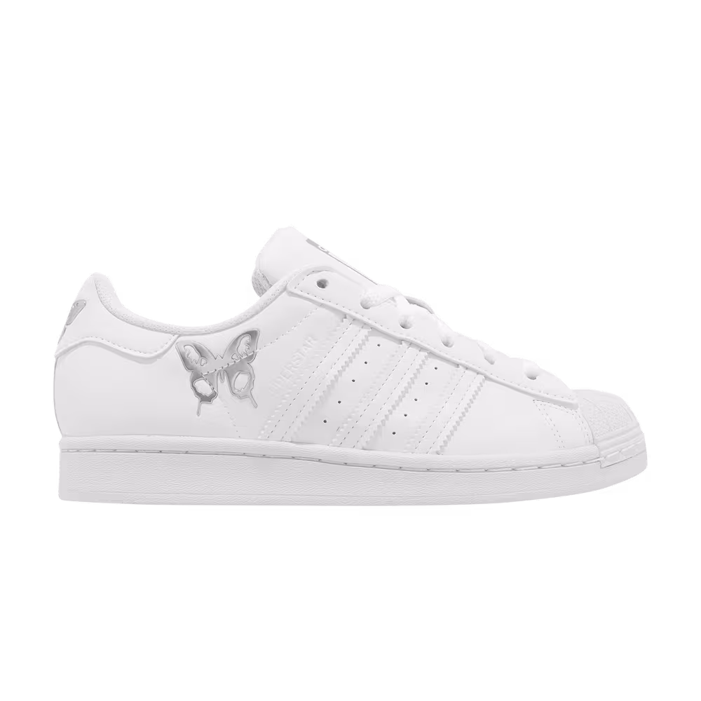 Adidas Women's Superstar White Matte Silver Butterfly