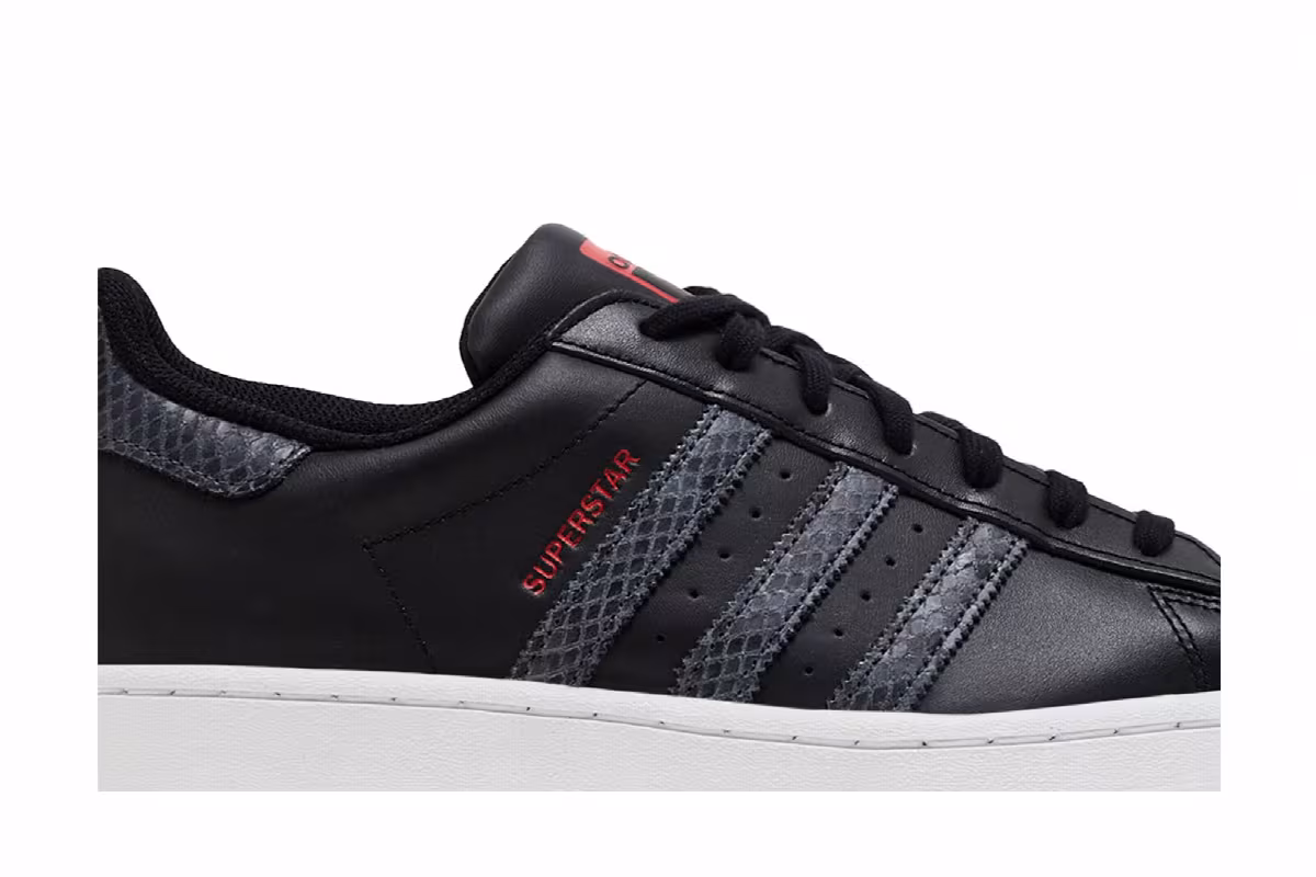 Adidas Women's Superstar Black White Snakeskin, view 3