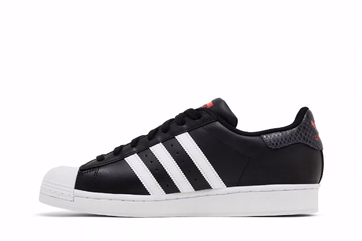Adidas Women's Superstar Black White Snakeskin, view 4
