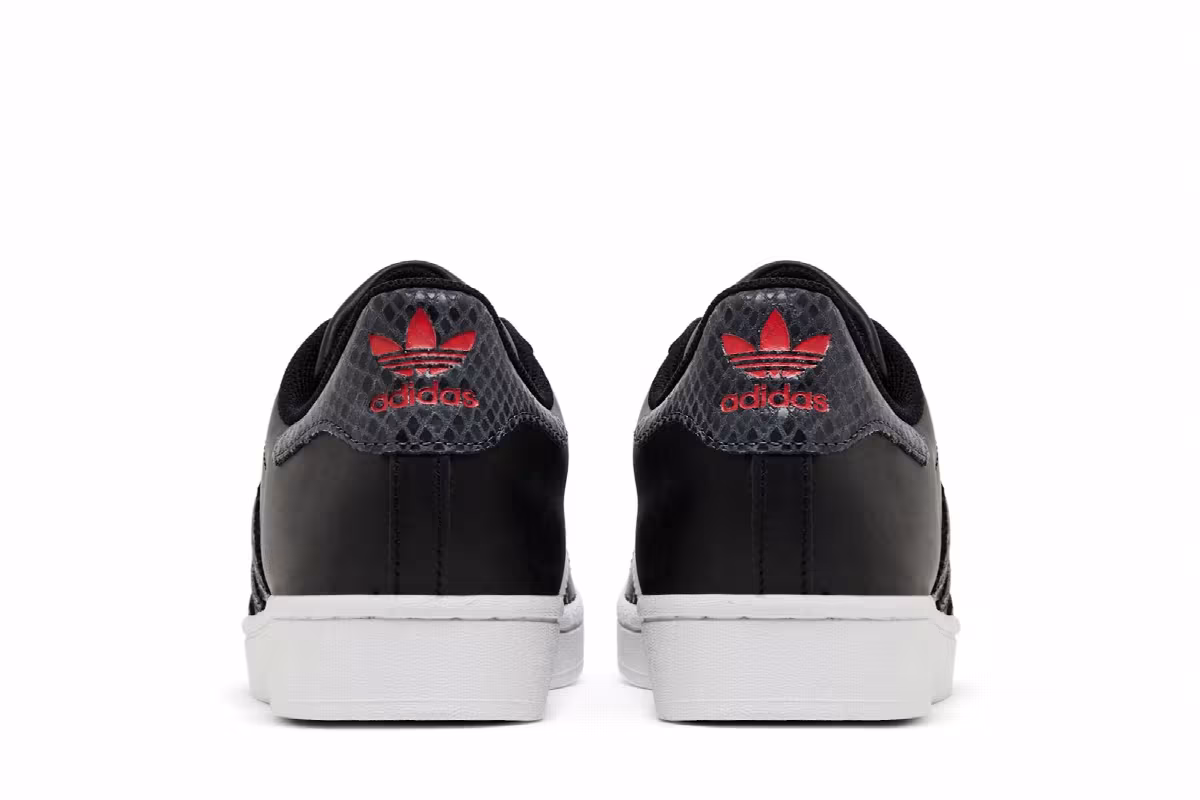 Adidas Women's Superstar Black White Snakeskin, view 7