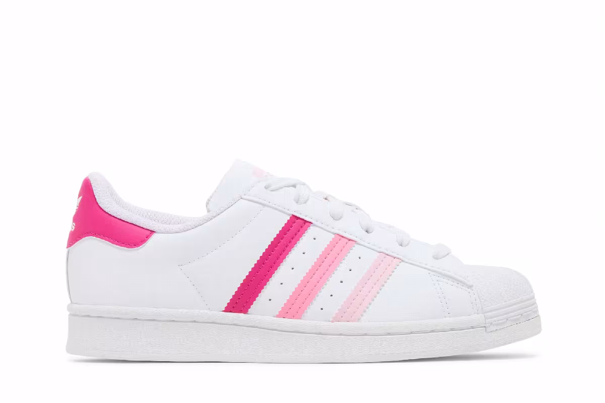 adidas Superstar J White Bliss Pink, view 2