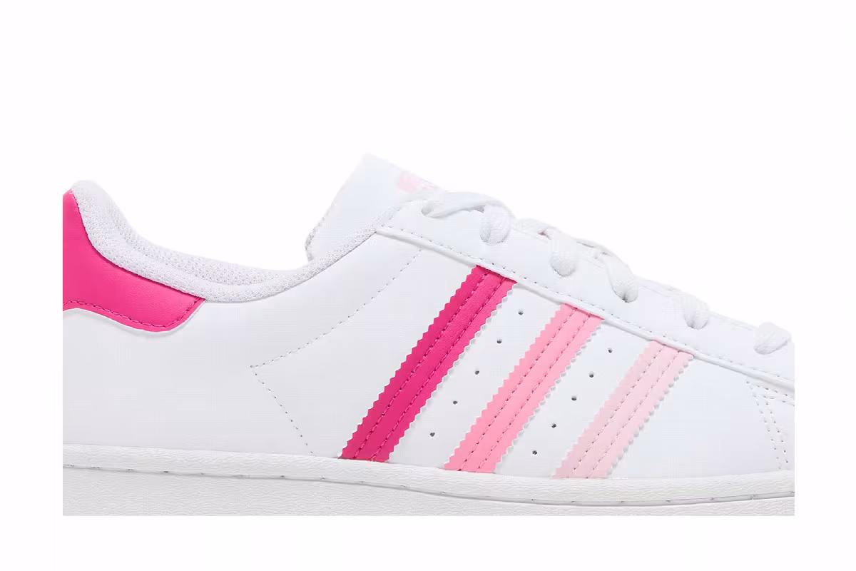 adidas Superstar J White Bliss Pink, view 3