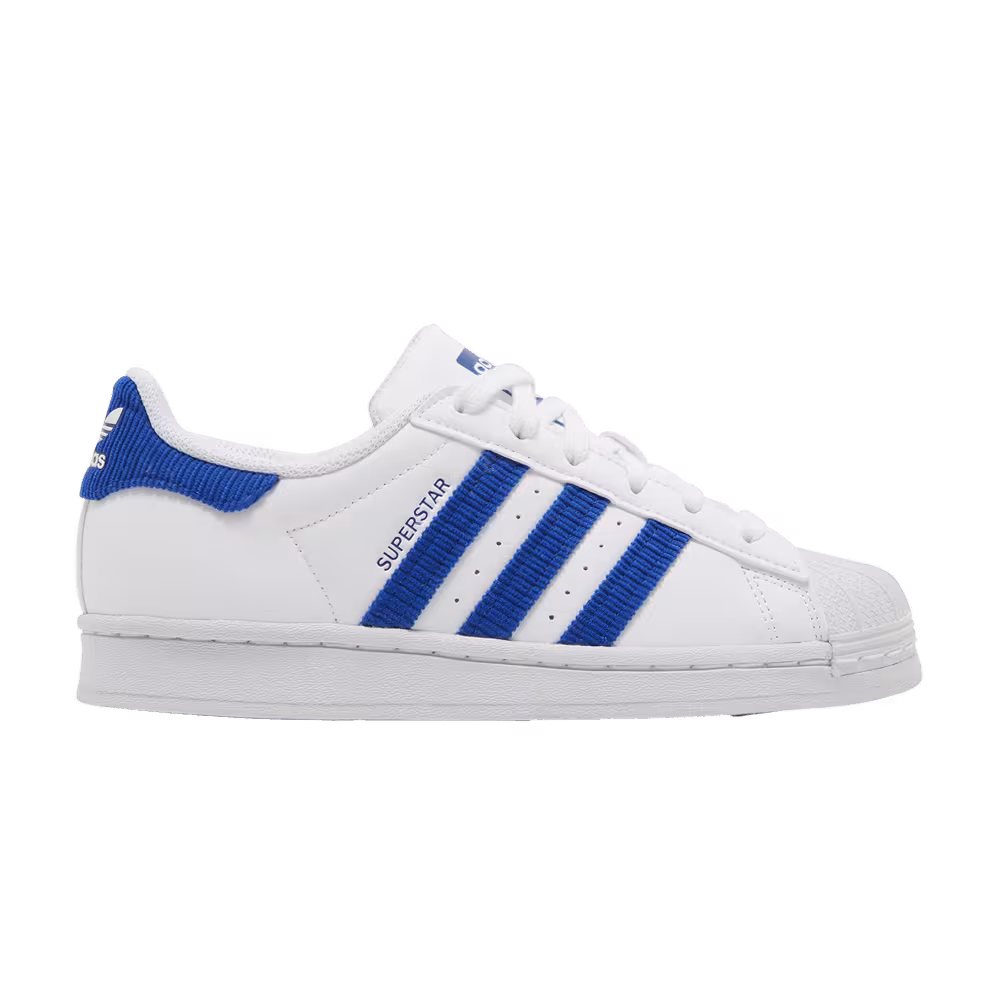 Adidas Superstar J White Royal Blue
