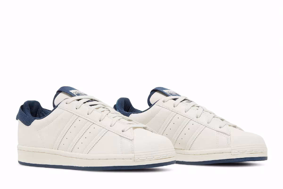 Adidas Superstar J Chalk White Crew Navy, view 9