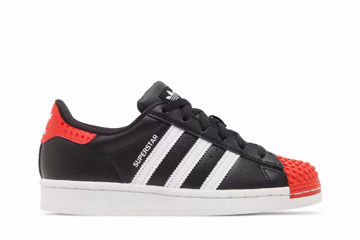 LEGO x adidas Superstar Big Kid Core Black Red, view 2