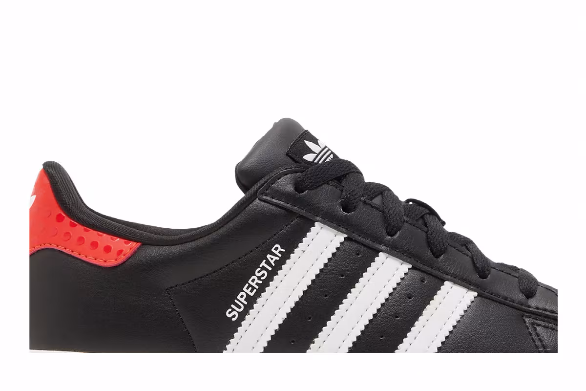 LEGO x adidas Superstar Big Kid Core Black Red, view 3