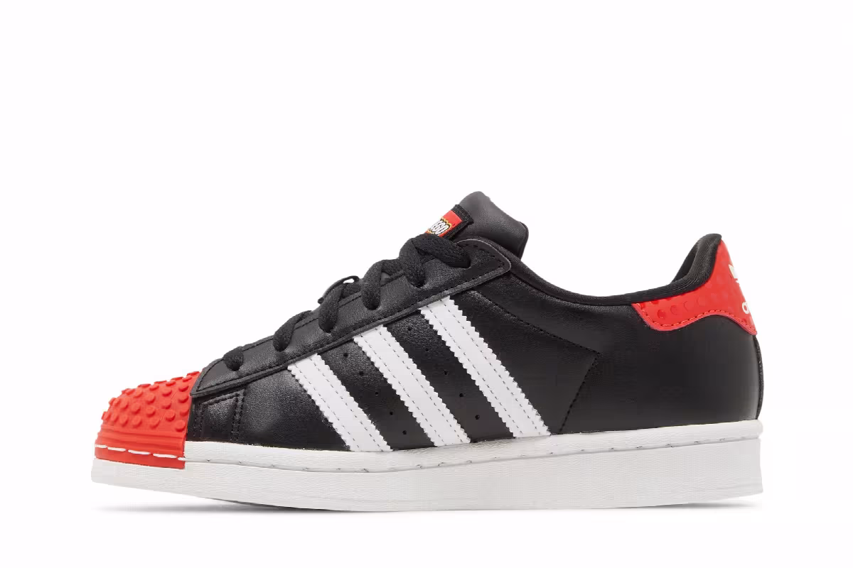 LEGO x adidas Superstar Big Kid Core Black Red, view 4