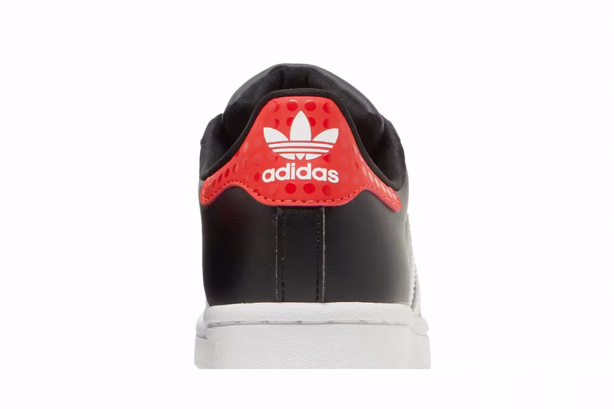 LEGO x adidas Superstar Big Kid Core Black Red, view 8