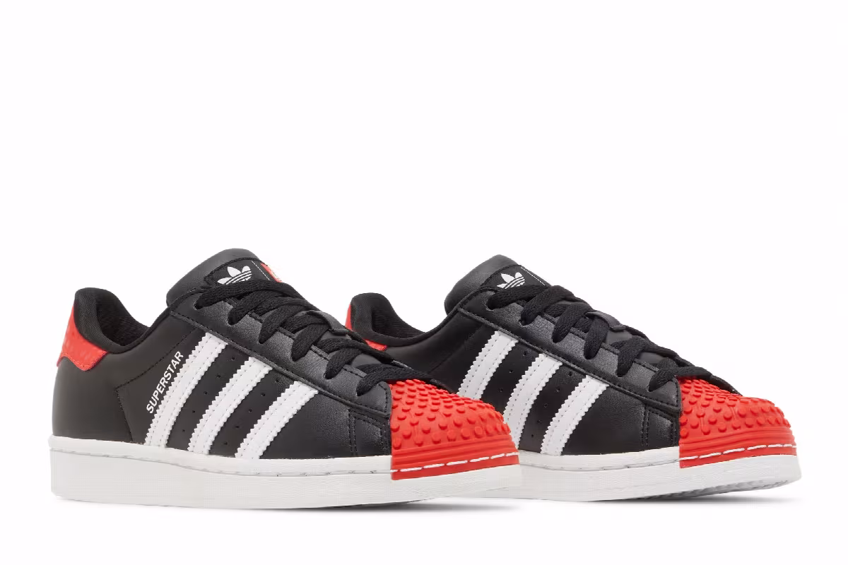 LEGO x adidas Superstar Big Kid Core Black Red, view 9