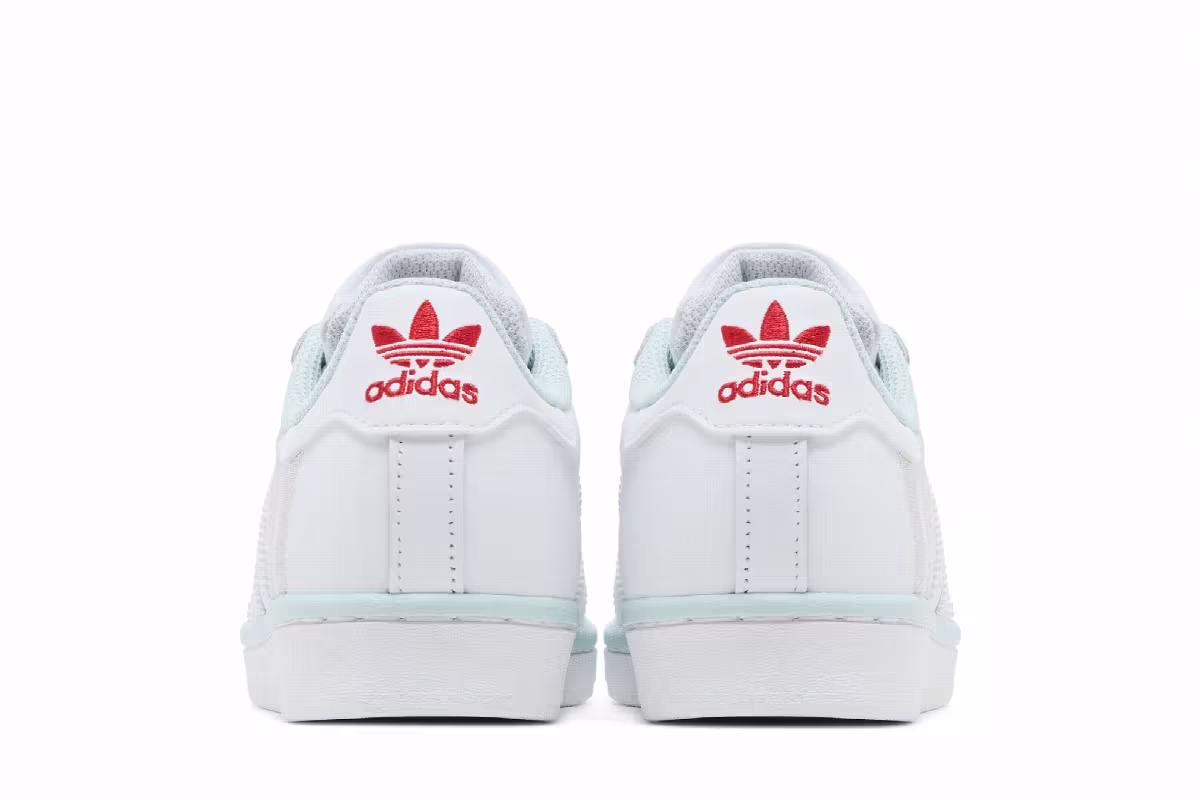 adidas Superstar J White Almost Blue, view 7