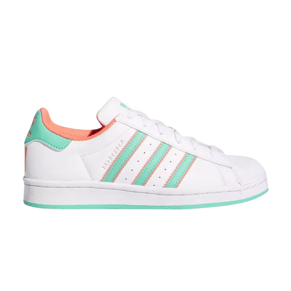 Adidas Superstar Big Kid White Hi-Res Green