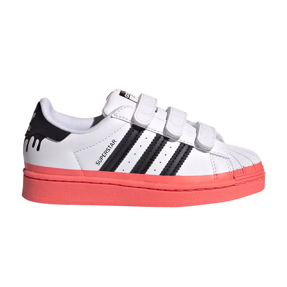 adidas Superstar Little Kid Paint Drip - White Turbo