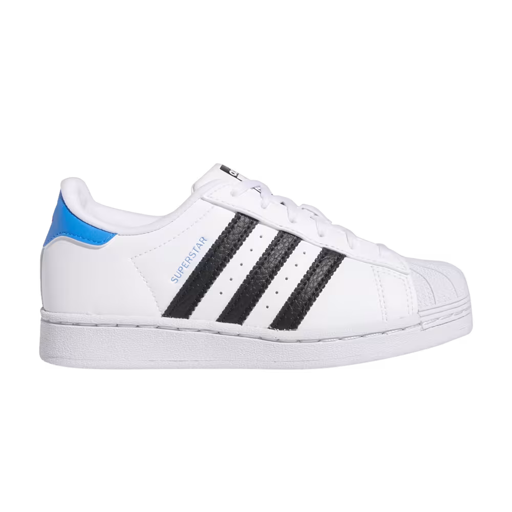 Adidas Superstar J White Blue Rush