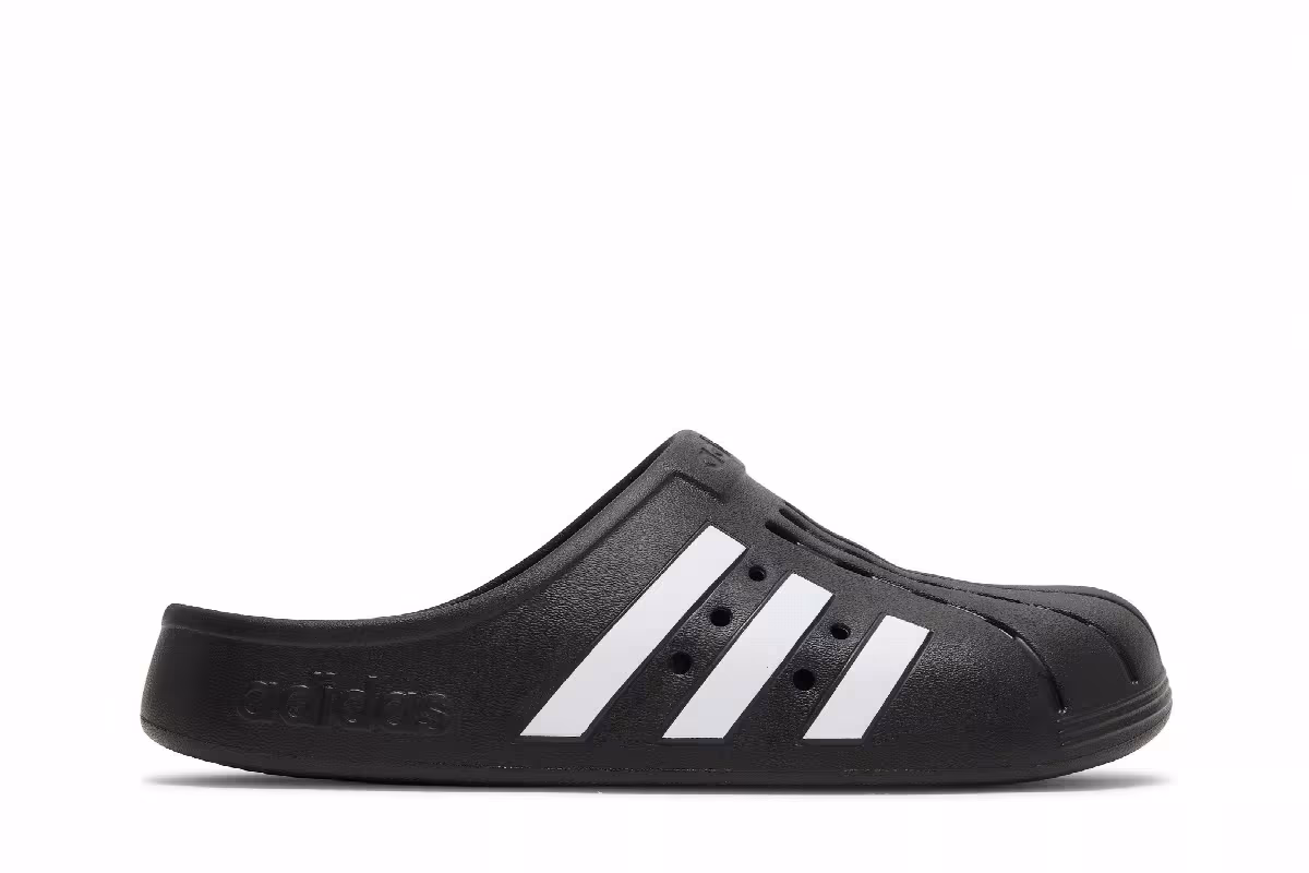 adidas Adilette Clog Black White, view 2
