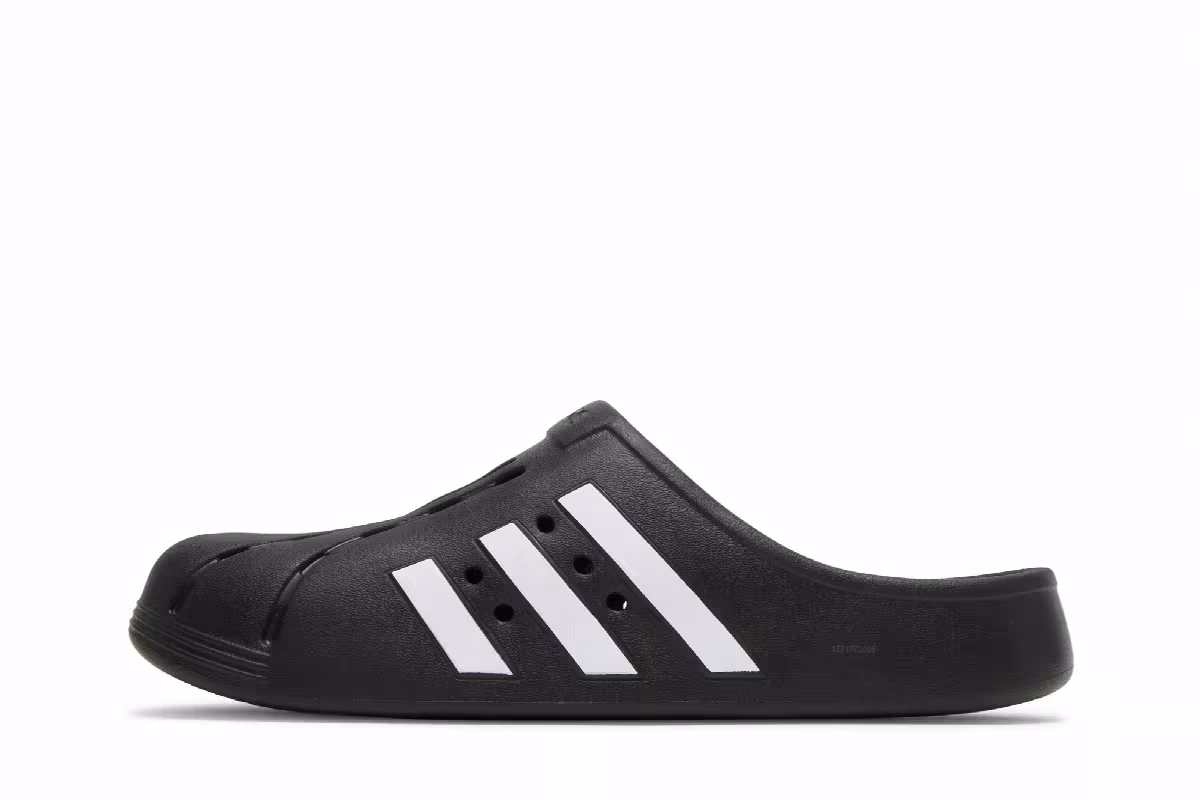 adidas Adilette Clog Black White, view 4