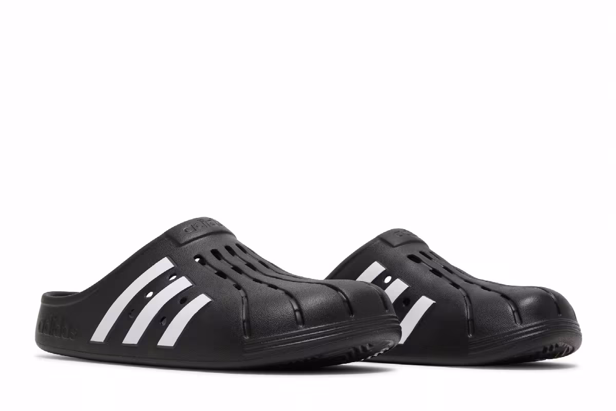 adidas Adilette Clog Black White, view 9