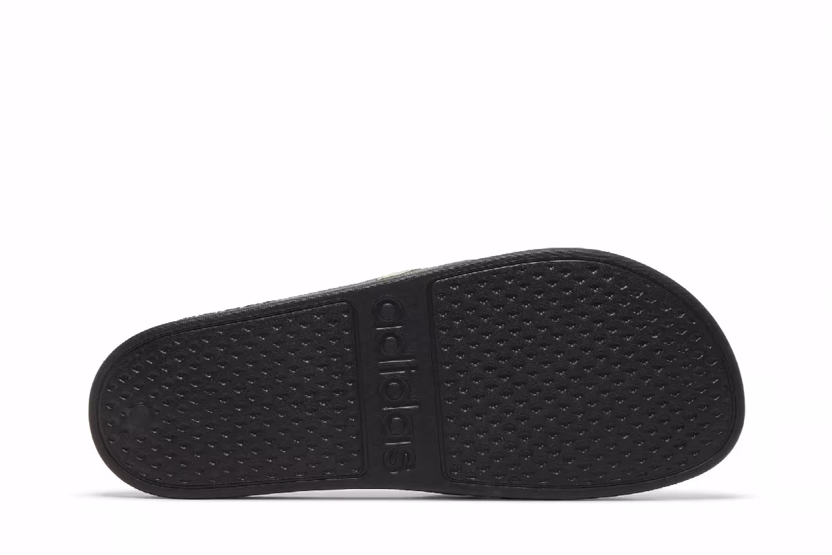 adidas Adilette Aqua Slides Black Gold Metallic, view 5