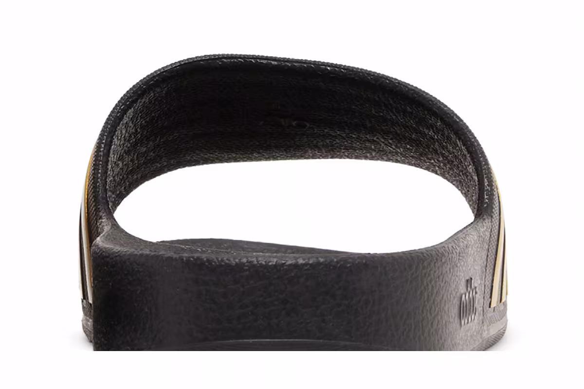 adidas Adilette Aqua Slides Black Gold Metallic, view 8