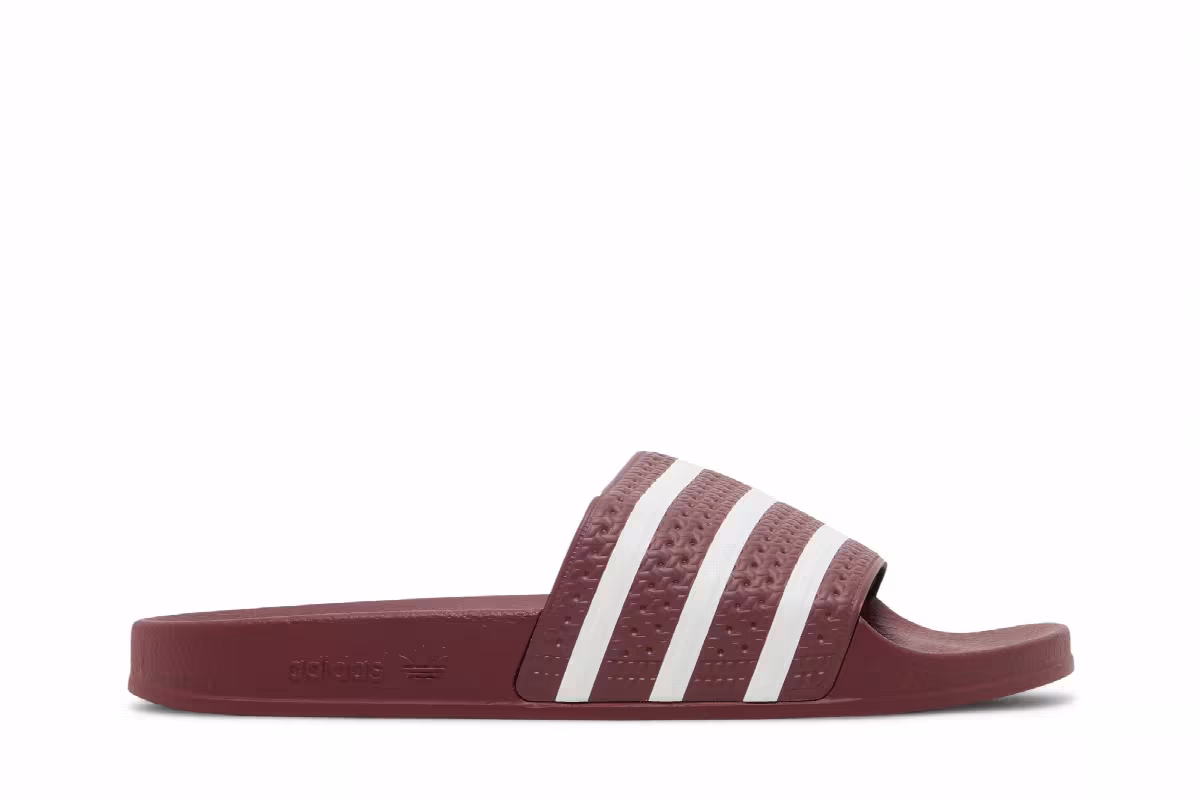 adidas Adilette Slides Quiet Crimson, view 2