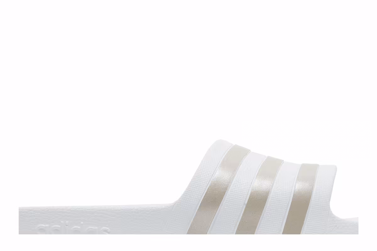 Adidas Adilette Aqua Slides White Platinum Metallic, view 3