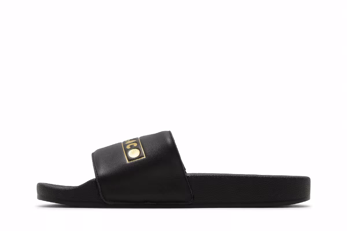 Circoloco x adidas Adilette Slide Black Gold Metallic, view 4