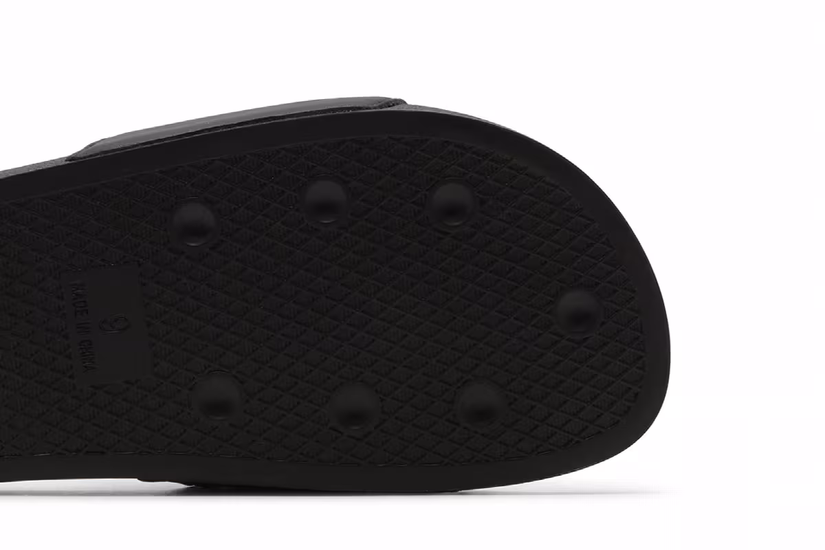 Circoloco x adidas Adilette Slide Black Gold Metallic, view 6