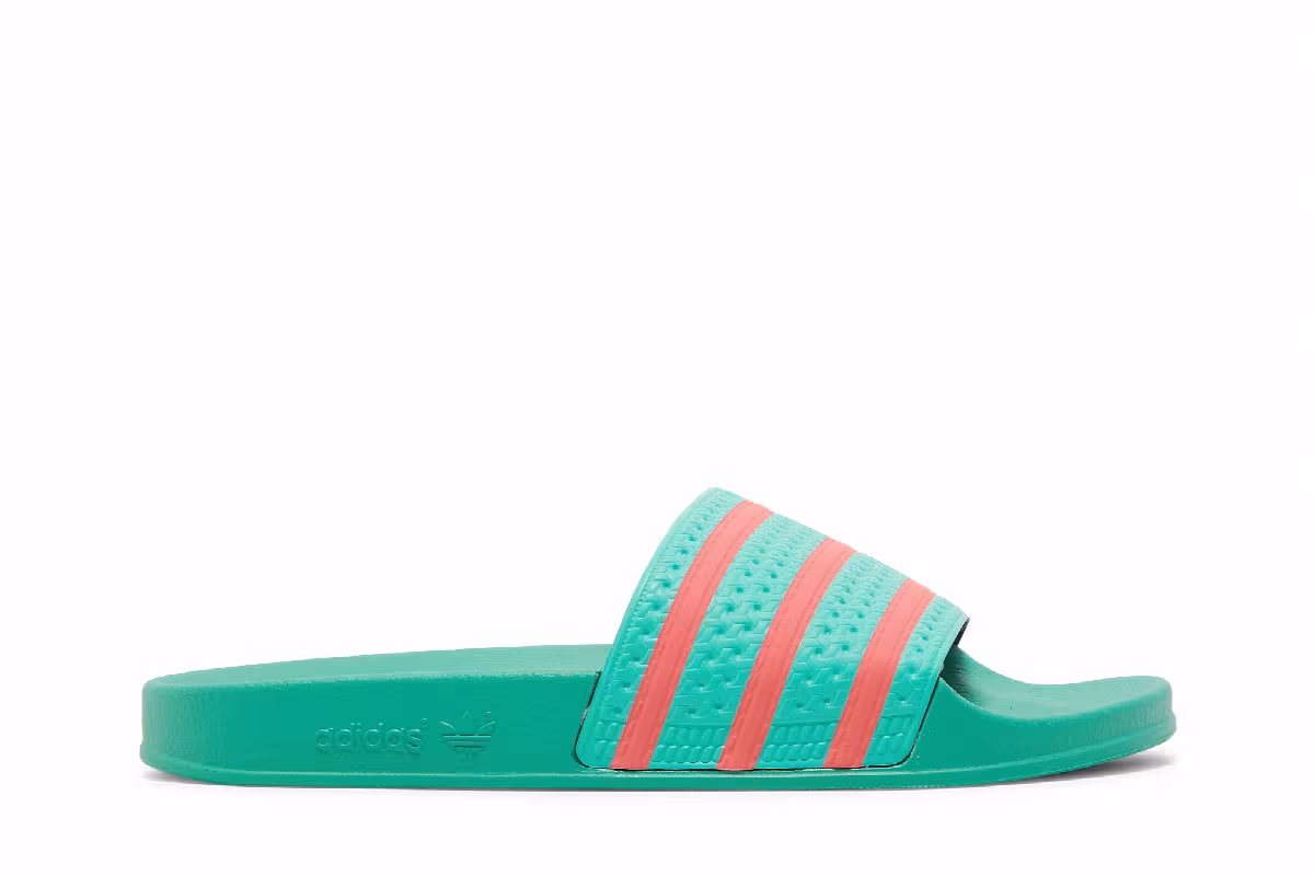 adidas Adilette Slide Hi-Res Green Turbo, view 2